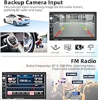 Vista 4 de UNITOPSCI Estéreo de coche doble DIN de 7 pulgadas con pantalla táctil de audio para automóvil con audio Bluetooth, llamadas manos libres, cámara