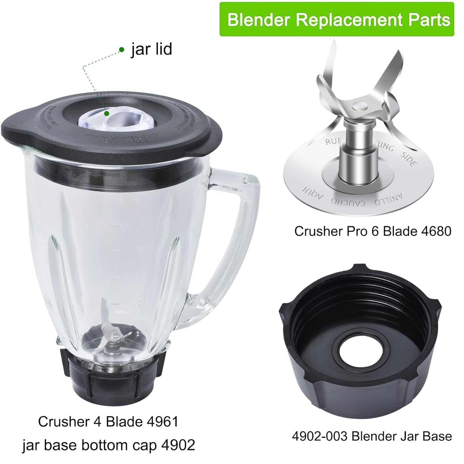 Reserveonderdelen voor mixer, compatibel met Osterr Blender, 6 cups, 1