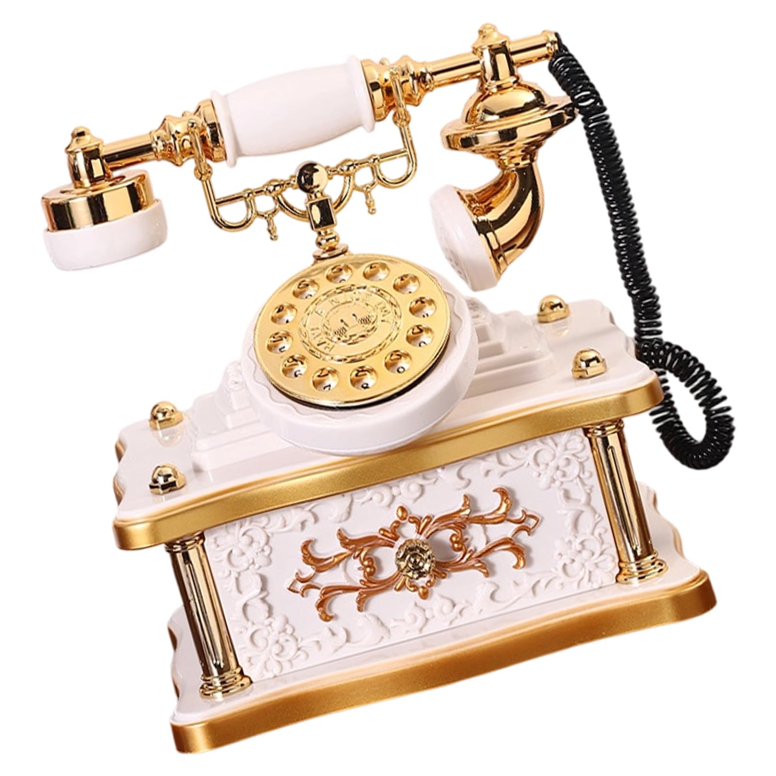JSGHGDF Telephone Jewelry Trinket Box Retro Dials Telephone Music Box with Drawer Desktop Decorations for Offices Home Decors Music with Drawer