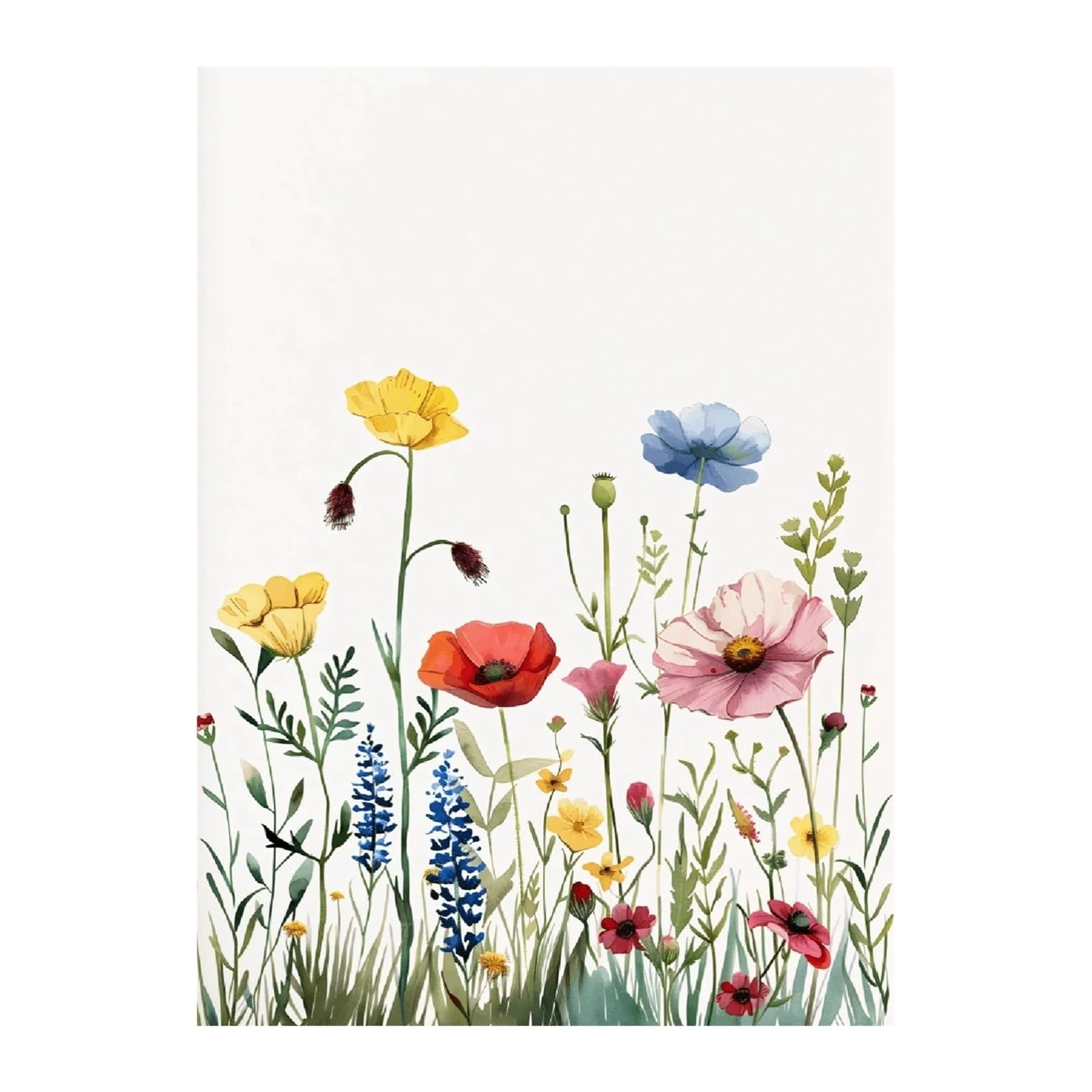 Graiting 1pc Meadow Botanical Wildflower Floral Pink Flowers Poster Canvas Painting Print For Living Room Home Decor(13,30x40cm)