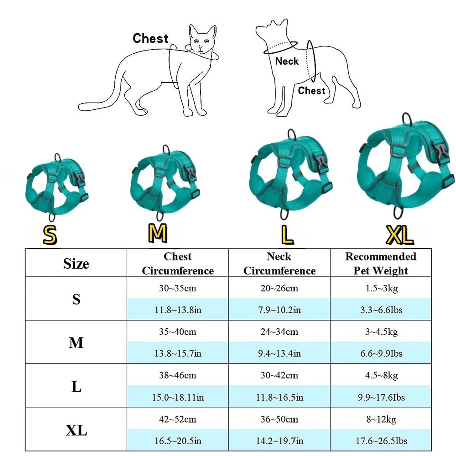Pettorina Regolabile Anti-trazione per Cani con guinzaglio da 1,5 m - Gilet Riflettente e Traspirante per Cani, Cuccioli e Gatti(Red,XL (8-12KG))