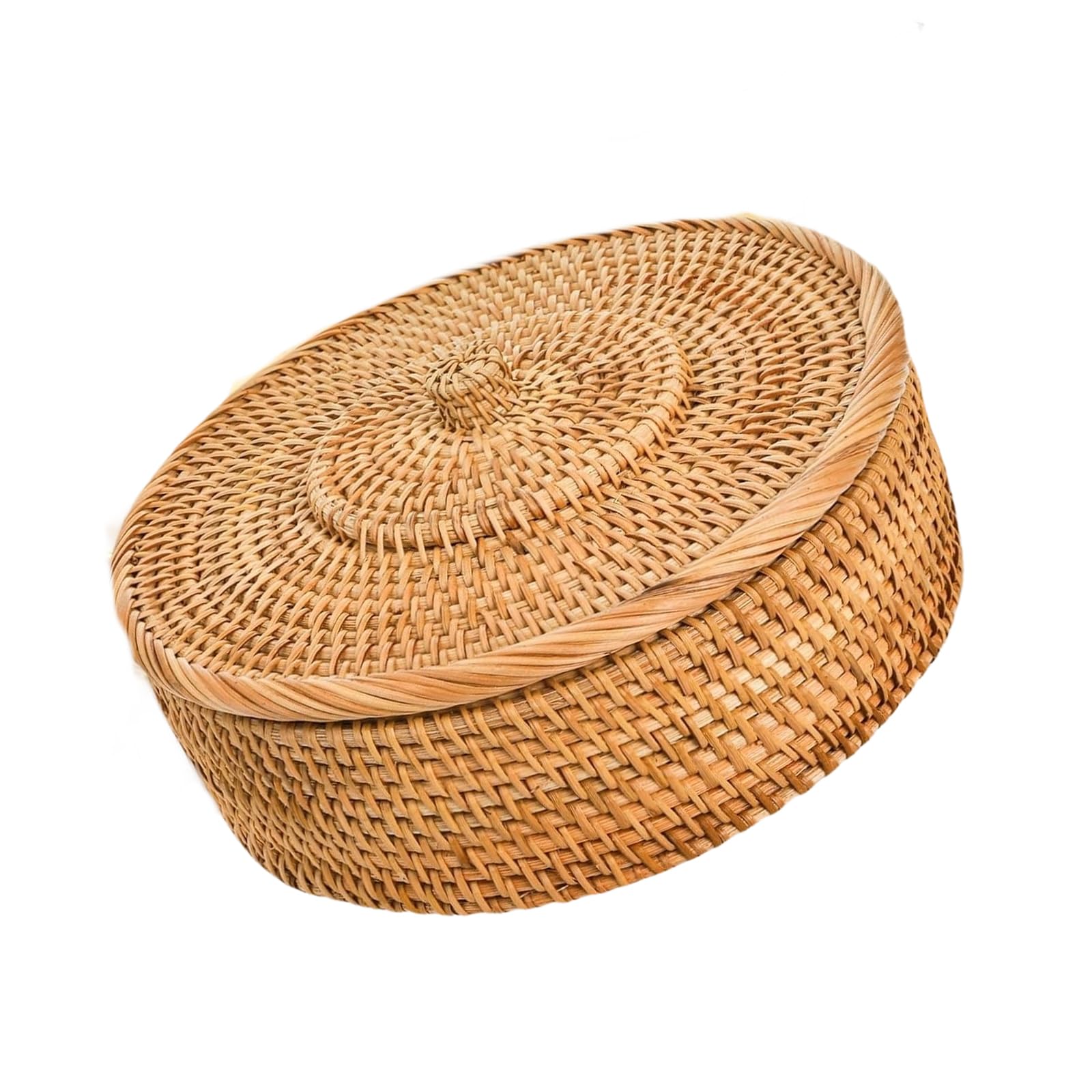 Cesta de Almacenamiento de Pan de ratán Tejida a Mano con Forro de algodón Transpirable de 10, 2 Pulgadas para gofres y panqueques Cesta Decorativa de Almacenamiento de refrigerios