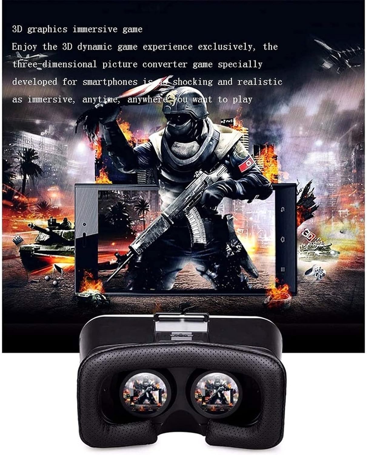 3D VR Virtual Reality Headset, VR Glasses for 360 Degree Immersive Videos/Movies/Games in 4.0-6.0” Comfortable New 3D VR Glasses