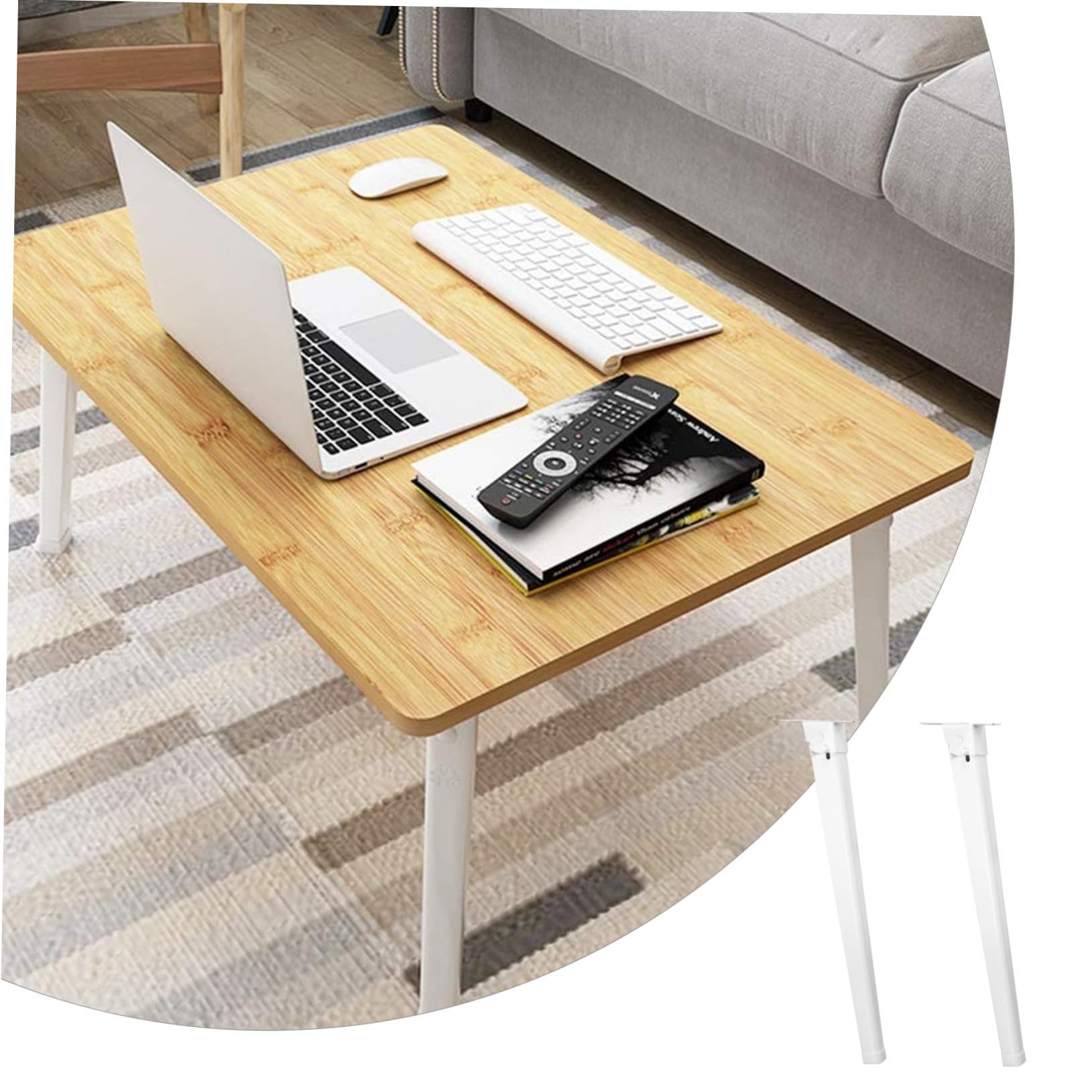 Klappbares Möbelbein aus Eisen, 4 Stück, 28cm, Weiß, für Tisch