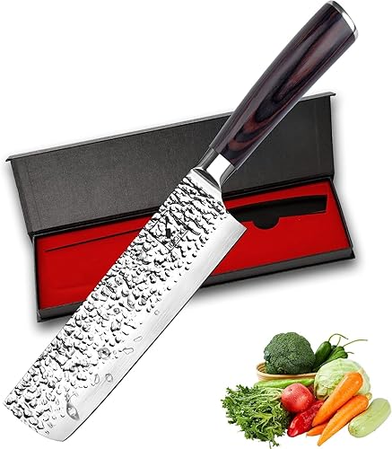 imarku Nakiri Knife,7 Inch High Carbon Stainless Steel Japanese Chef