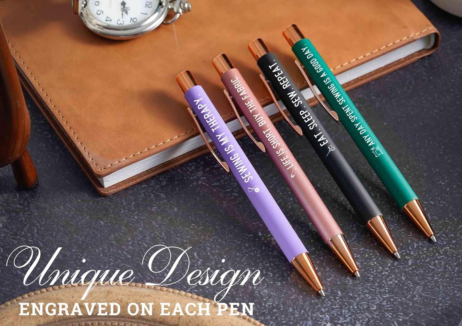 InnoBeta Sewing Gifts for Sew Lovers & Women, Ballpoint Pen Set of 4, Gifts for Sewing Quilting Lovers on Birthday & Christmas - Image 2