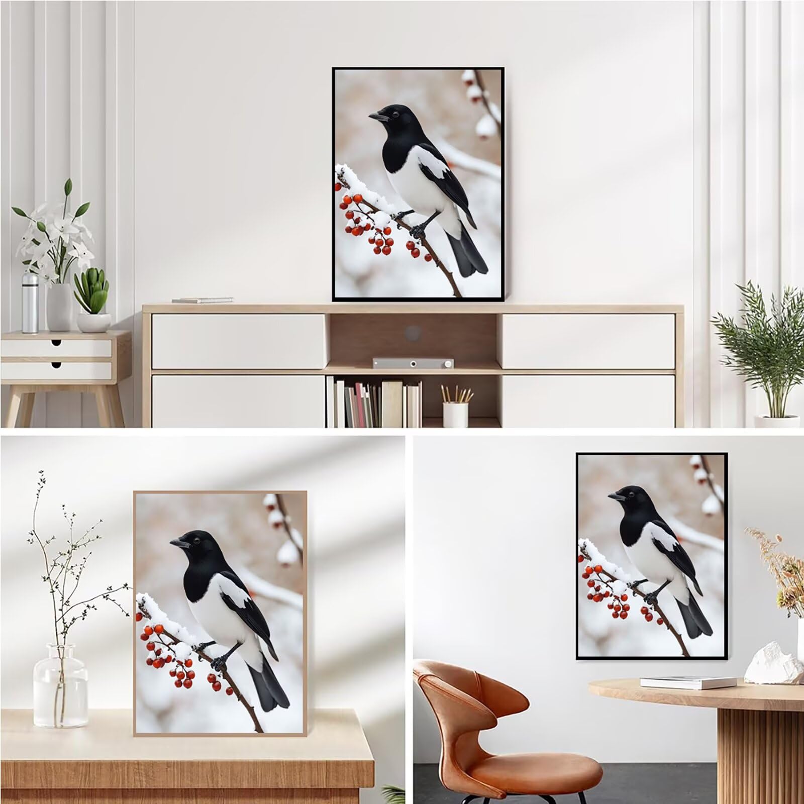 Diamond Painting Kit Completo, Diamond Painting Uccello, 5D Quadrato Pittura Diamante Kit Manualidades Adultos DIY Diamantini Crystal Art Disegni Ricamo Punto Croce Artigianale, 60x90cm Inverno j0-699