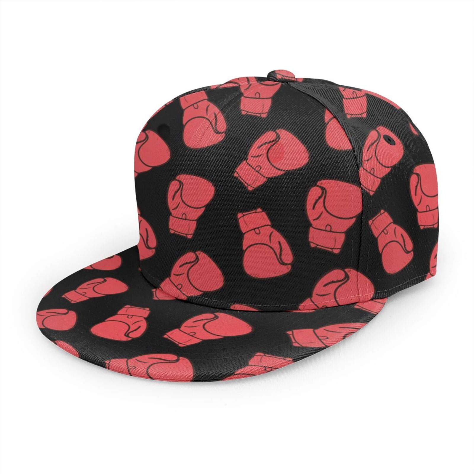 Iubbki Unisex Boxing Gloves Pattern Baseball Cap Women Men Adjustable Flat Bill Brim Baseball Cap, Cool Hip Hop Hat