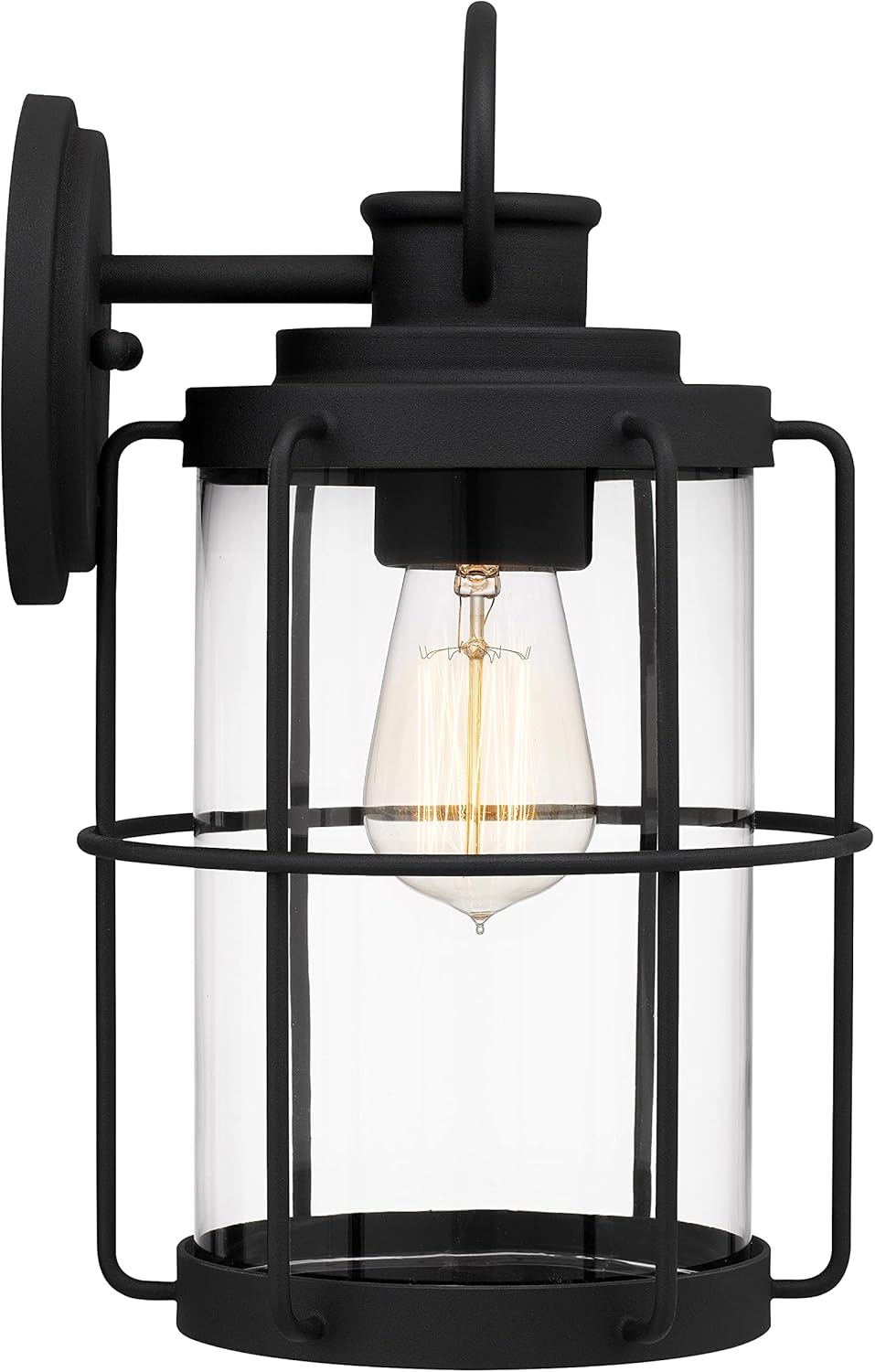 Tawson Cain Outdoor Lantern Fixtures with Clear Glass Shade, Matte Black Wall Sconce, Weather Resistant for Entryway, Doorway, Corridor