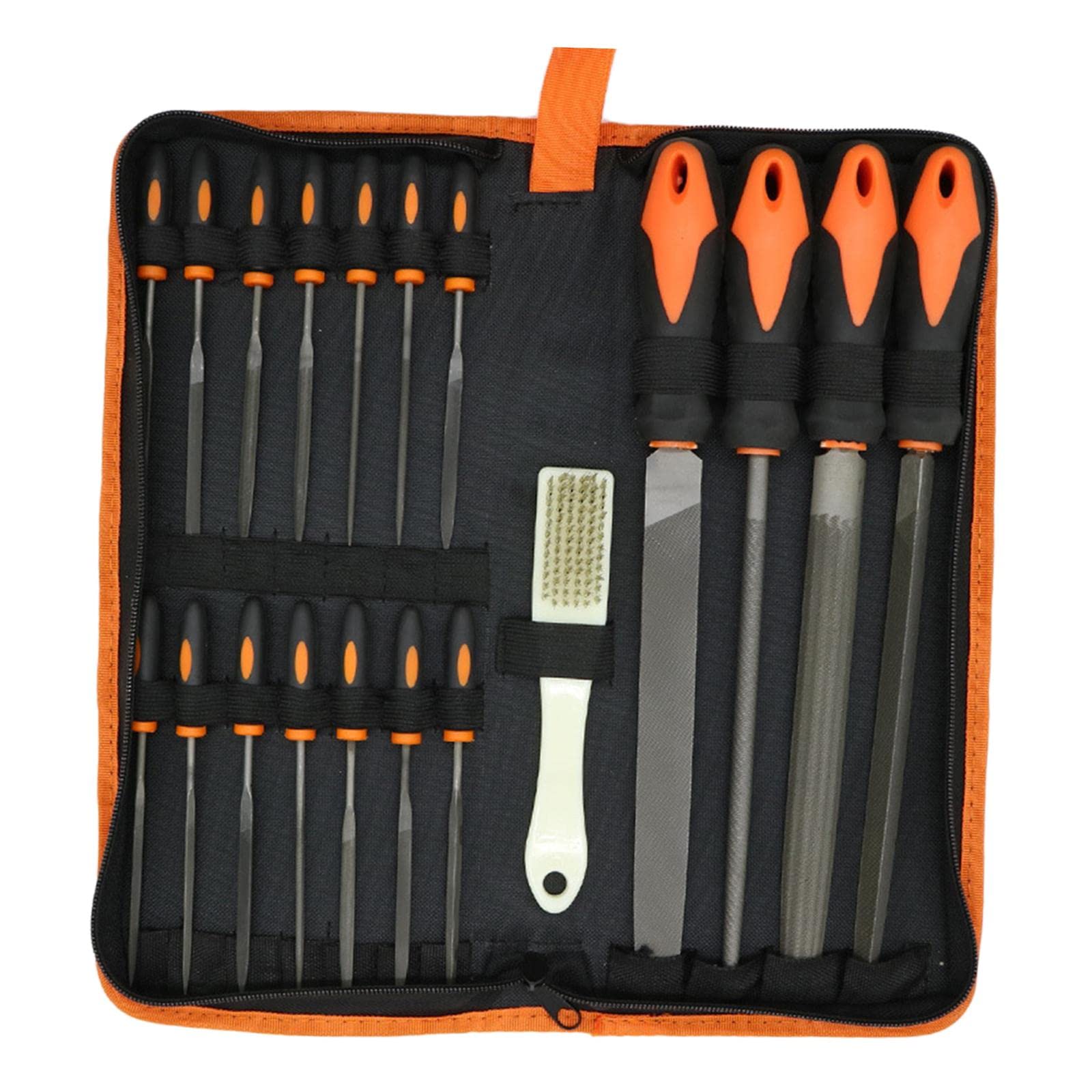 Set di 19 lime in acciaio legato, piatta/triangolare/semicircolare/rotonda