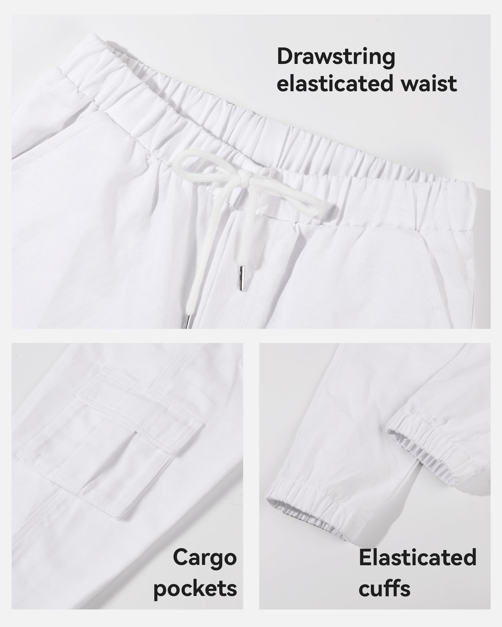KEREDA Pantalon Cargo pour garçon - Pantalon de Jogging - Pantalon Cargo - 134-176