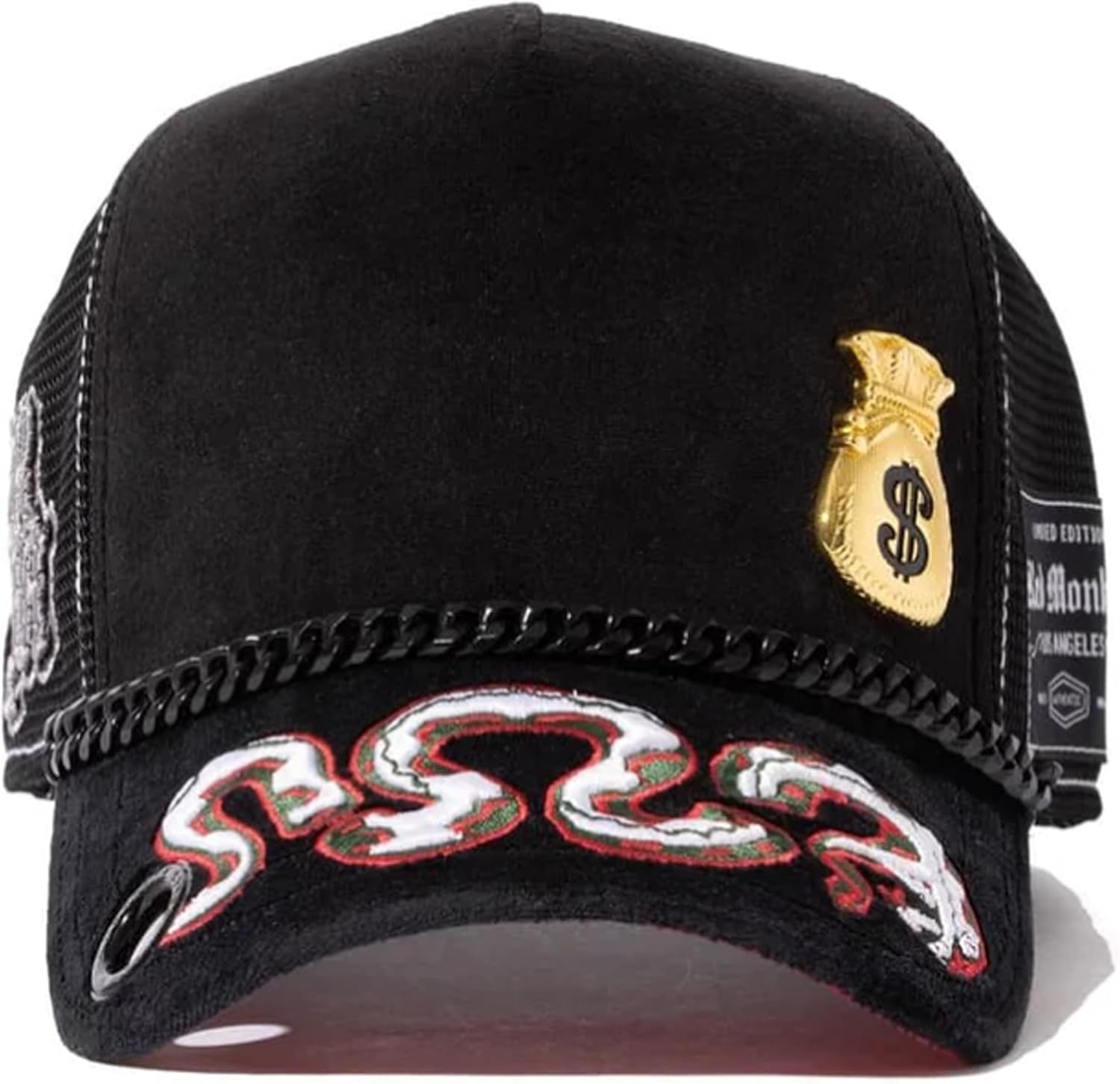 Red Monkey Money Bag Glory Black RM1522 New Limited Edition Trucker Snapback Hat Cap - Image 7