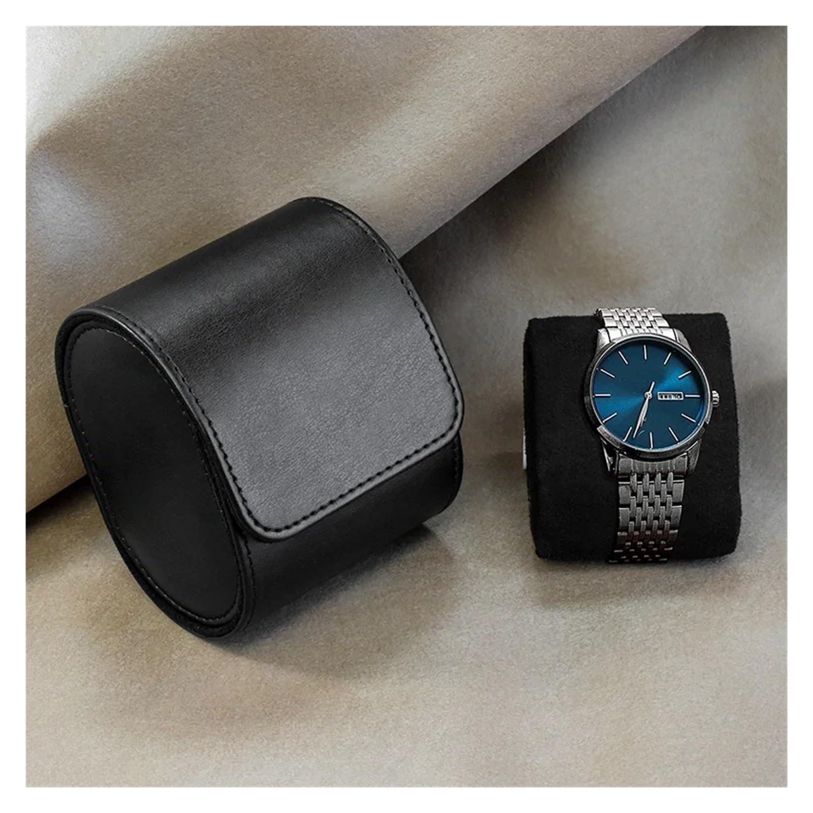 Custodia da viaggio for rotolo di orologio in vera pelle da 1 slot 1/2/3
