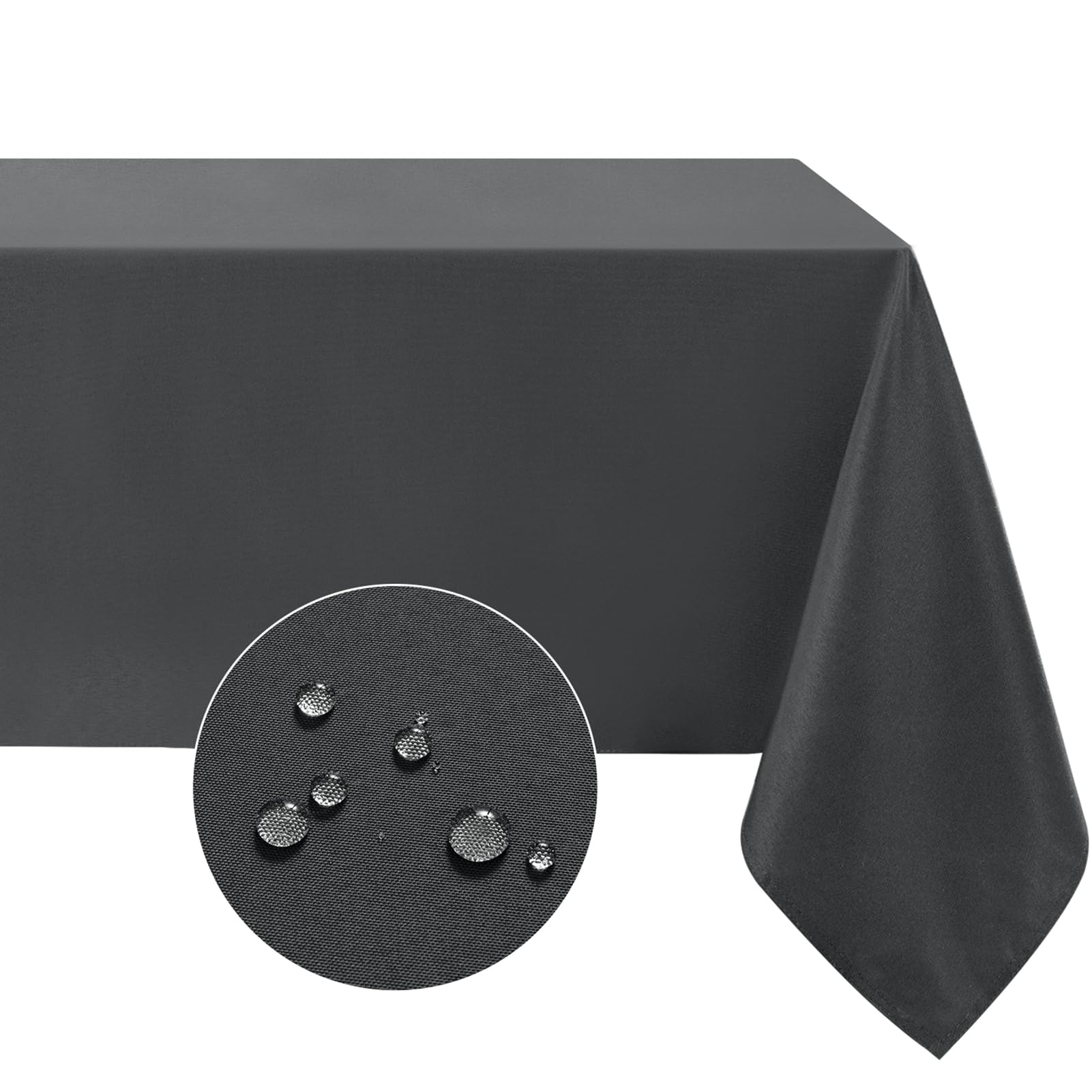 Softalker Mantel Rectangular 100x140 cm Manteles Antimanchas Impermeable Mantel Elegante Mantel Protector para Exterior, Interior, Salón, Cocina (Gris, 1 Pieza，210 gsm)