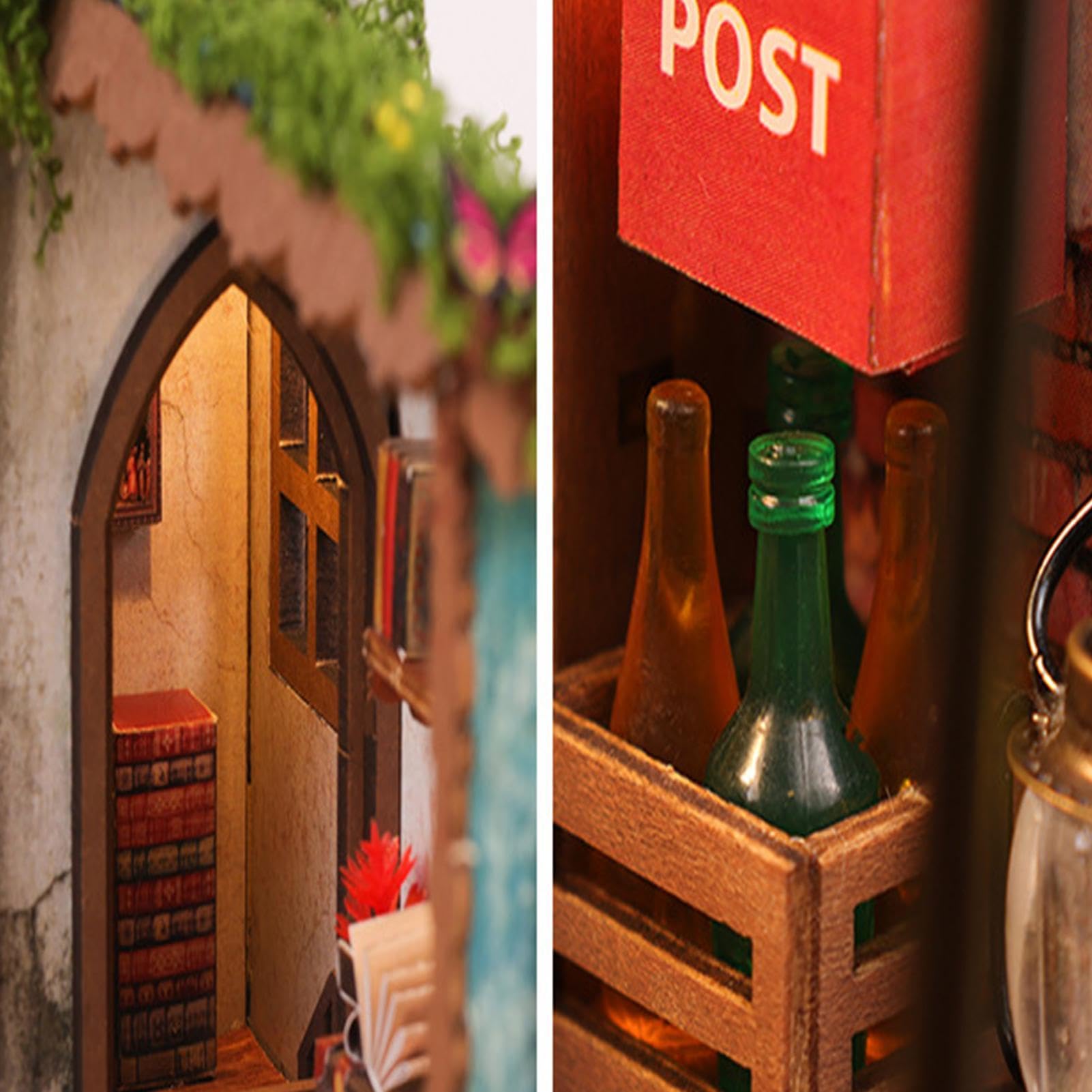 Casa in miniatura per adulti, luce calda, realistica, creativa, divertente