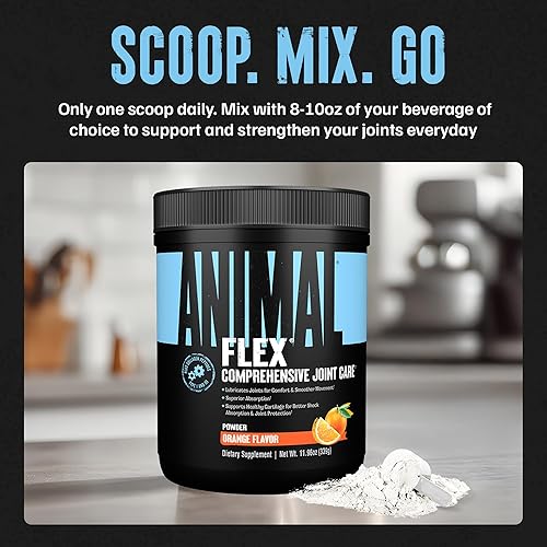 Miniatura 4 de Animal Flex Powder - Suplemento de apoyo articular para alivio del dolor, reparar y restaurar músculos con cúrcuma, glucosamina, condroitina, MSM