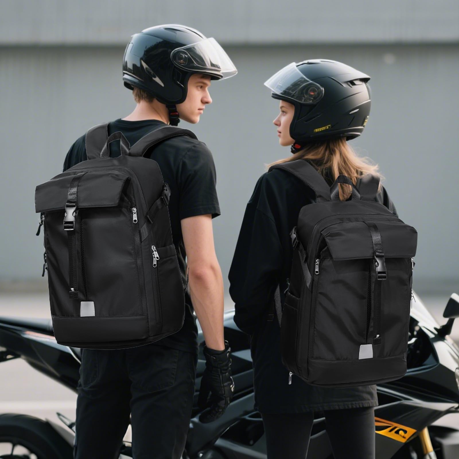 HYC00 Mochilas de Motocicleta para Hombres, Mochila Impermeable para Casco, Accesorios de Motocicleta, Bolsas para Laptop, Mochilas de Viaje, Bolsas Escolares para Estudiantes — view 7