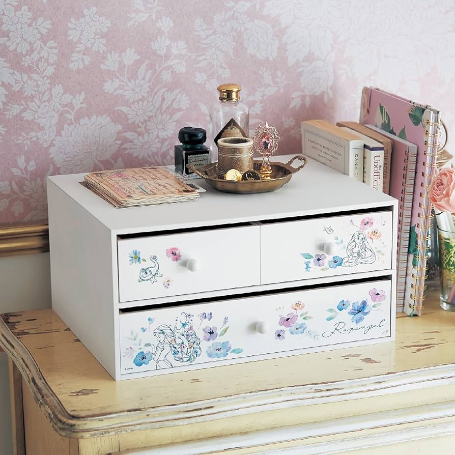 チェスト　ミッキーモチーフ　ホワイト　カントリー風　ベルメゾン 多段チェスト「ミッキーモチーフ」（ディズニー リビング