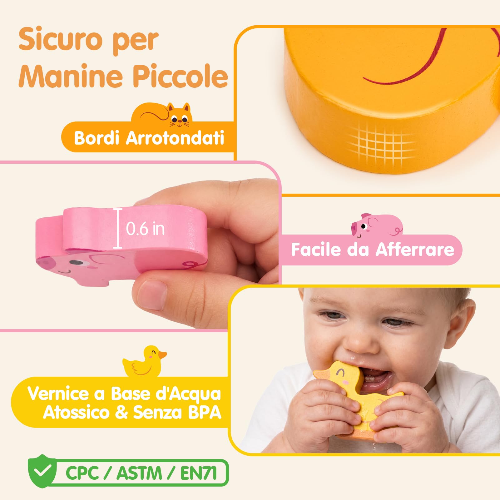 hahaland Giochi Montessori 1 Anno, 4 in 1 Giochi Legno Bambini 1 2 3 Anni | Gioco Impilare e Abbinamento Forme, Giocattoli Legno Montessori, Regalo Educativi Bambina Bambino