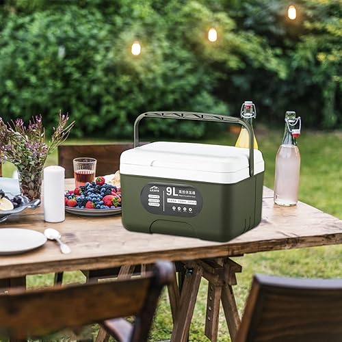 Miniatura 7 de Hielera con asa, enfriador de almacenamiento de bebidas de 8.1 cuartos de galón, caja de aislamiento grande duradera multicapa con caja de hielo