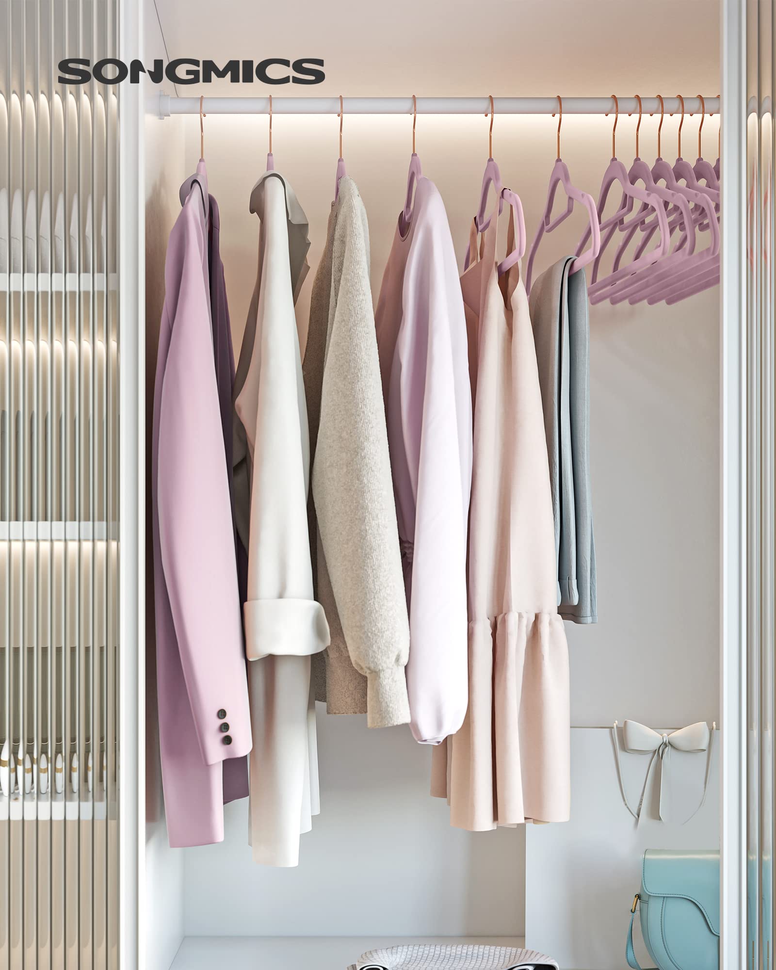 SONGMICS Lot de 50 cintres en Velours, Gris Violet UCRF021GP50