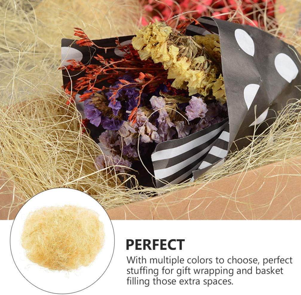 POPETPOP Flexible Jute Box Filling Material for Wedding Decor Accessories Natural Raffia Grass Stuffing for Craft Boxes Presentation and Event Decoration Per Pack