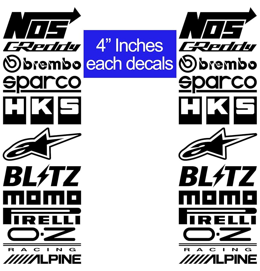 Amazon.co.jp: Cus2mize ブラックカースポンサーデカールセット