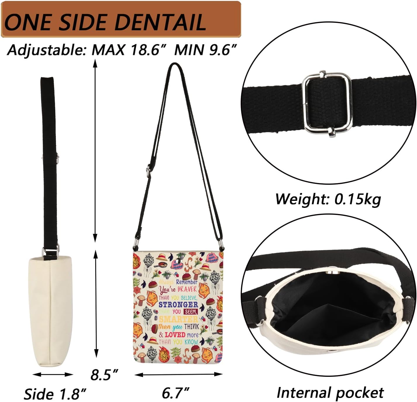 MBMSO Flame Crossbody Bag Anime Gifts for Anime Lovers Fire Demon Cartoon Fans Gifts Anime Merch Crossbody Purse - Image 5