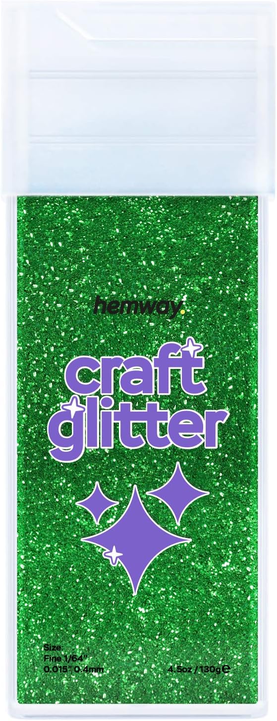 Hemway Glitter Shaker Emerald Green 110g Fine, Craft Glitter Shaker for Resin & Epoxy Crafts, Christmas Art Supplies, Nail - Image 3