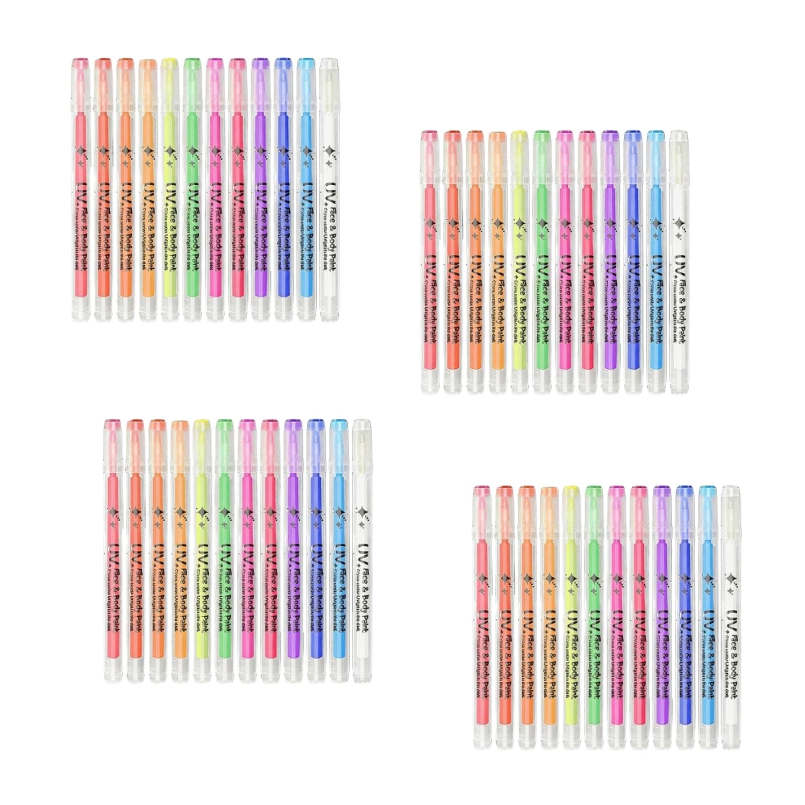 Pittura Fluorescente 12 Matite Di Pittura Al Neon Per Viso E Corpo, Lavabili Non Tossiche Bastone di Pittura Al Neon Per Festival, Martedì Gras, Halloween, Trucco