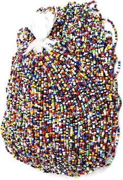 John Bead Czech Glass Seed Beads 10/0 2.3mm Diameter 500Grams Opaque Assorted Strung Beads for DIY Arts Crafts Jewelry Bracelets Necklaces Earrings Making
