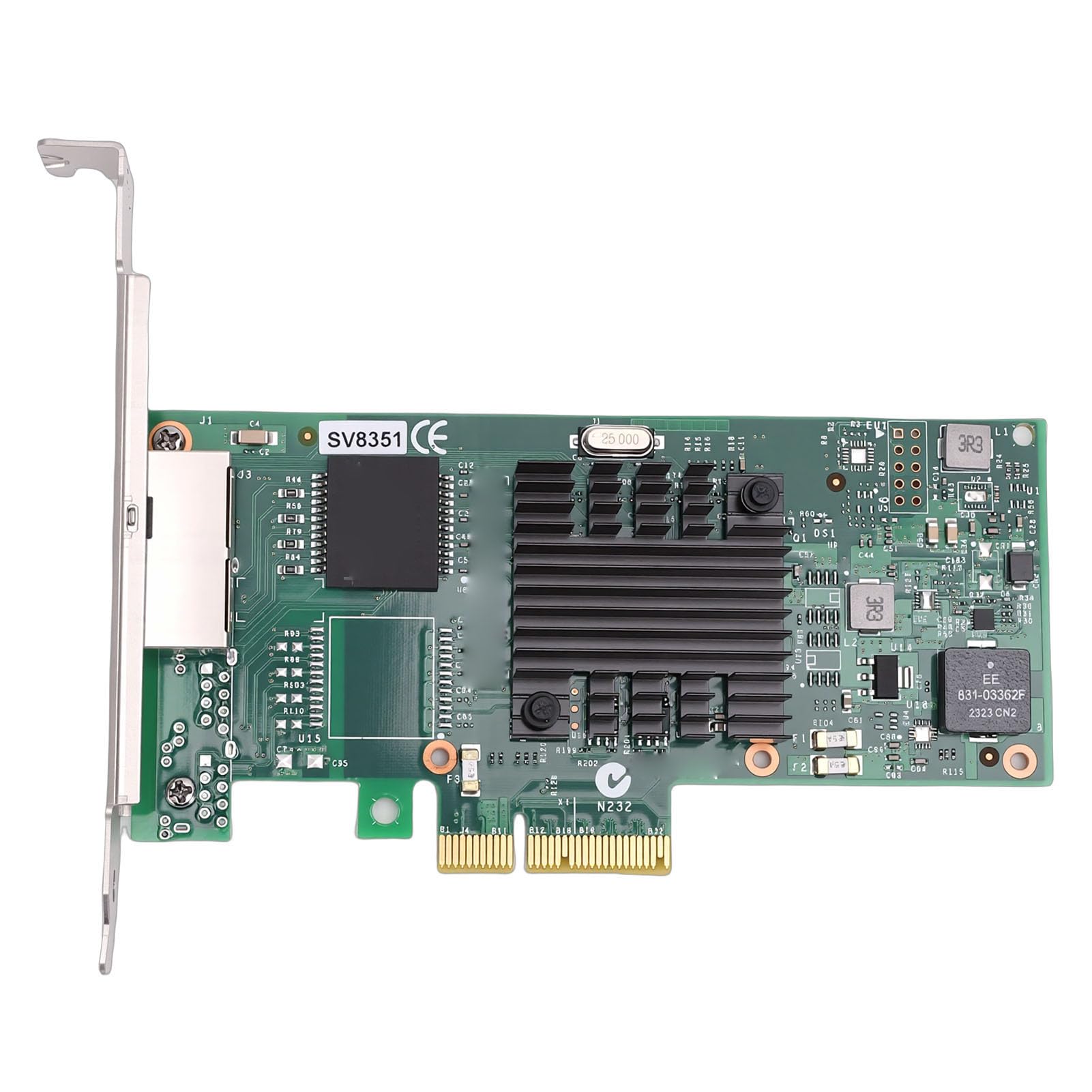 Ausla Scheda di Rete Gigabit NIC PCIe 2.0 X4 1Gb a 2 Porte con Doppie Porte RJ45 Controller I350AM2 Contatti Placcati in Oro per PC Server Workstation a Basso Profilo e Altezza Completa