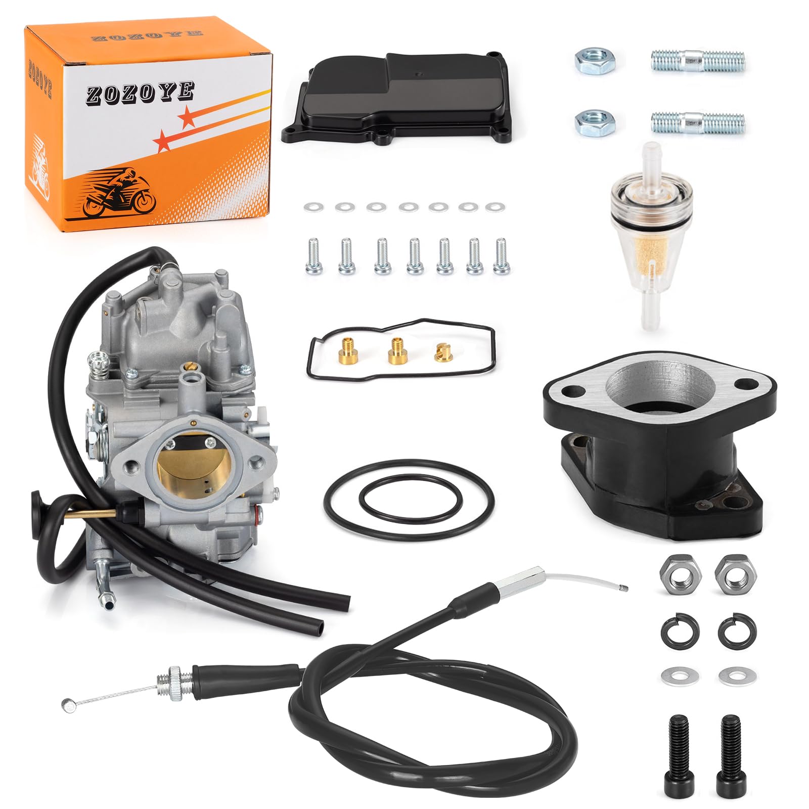 Joint D'admission Carburateur Pour Yamaha Warrior 350 YFM350X 1987-2004 - Adaptateur En Caoutchouc Et Aluminium - 12