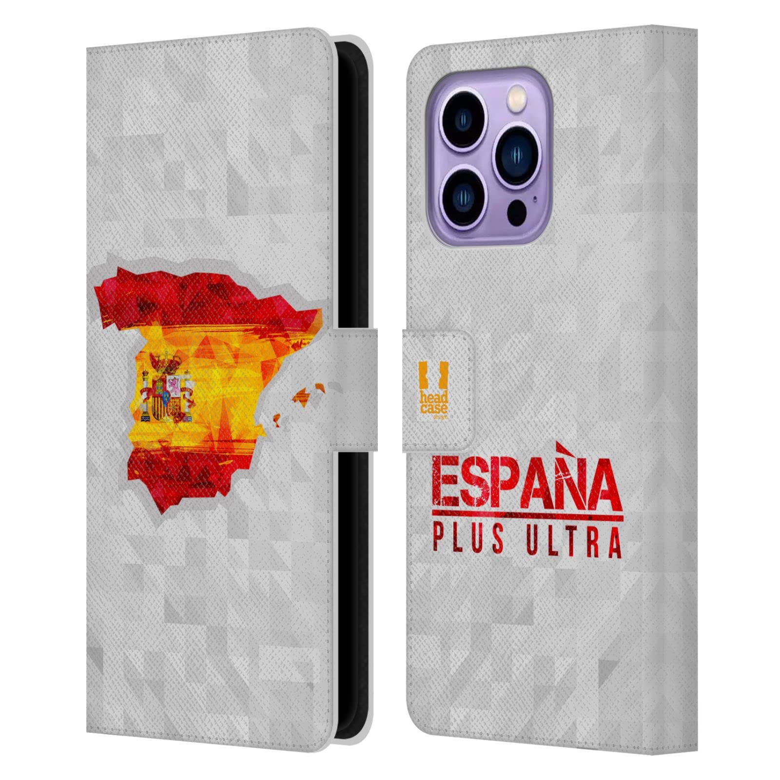Carcasa de cuero elegante estilo mapa de España geométrico para Apple iPhone 14 Pro Max 7