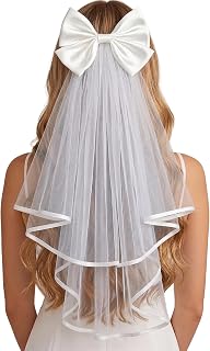 Funky Junque Bride to Be Veil, Satin Tulle Bachelorette Headpiece | Double-layered tulle veil with Bride To Be embroidery for bachelorette parties, bridal showers, photos & keepsakes