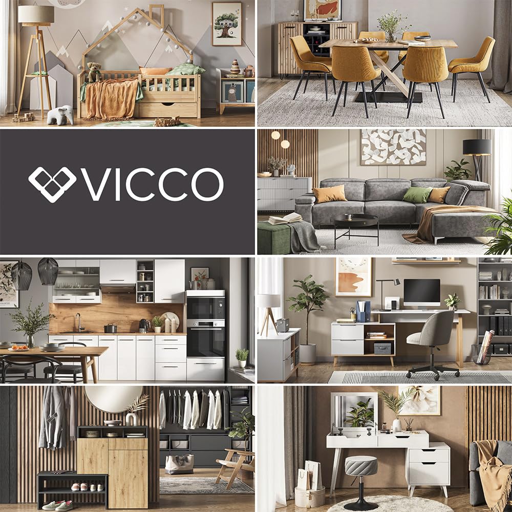 Vicco Table de Salle à Manger Fenaro, Chêne doré, 120-160 x 80 cm | extensible, extensible jusqu'à 160 cm avec rallonge intégrée