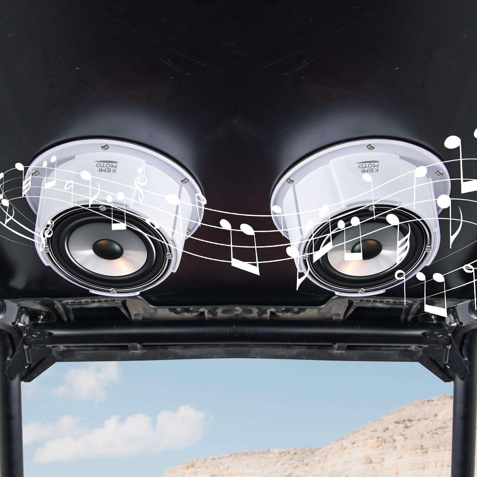 KEMIMOTO Pairs of 6.5 Inch Speaker Pods, Universal Angled Boxes