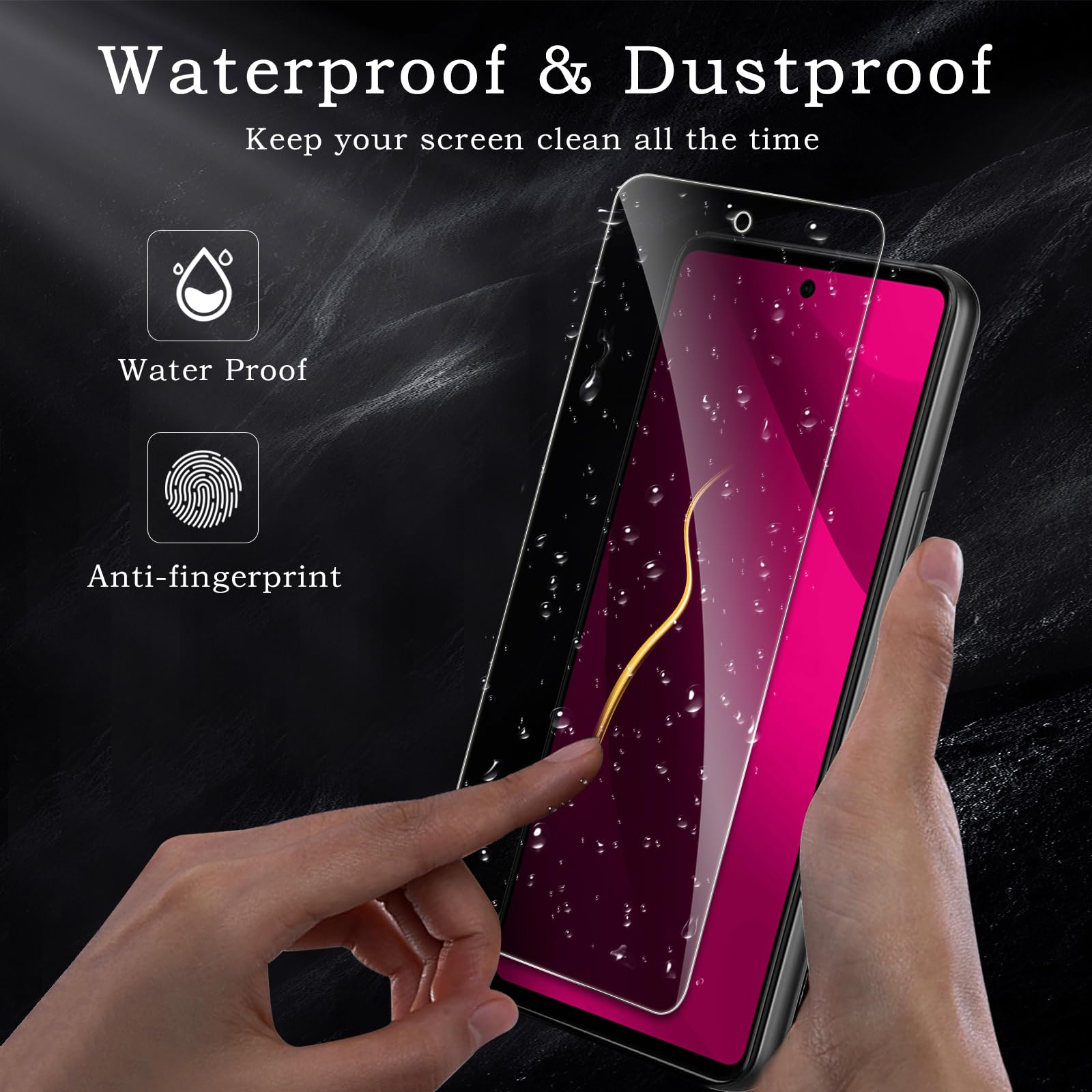 Pellicola protettiva per la privacy per T-Mobile Revvl 7 Pro 5G, accessori in vetro temperato infrangibile, pellicola in vetro temperato anti spia, compatibile con custodie, ultra resistente, durezza