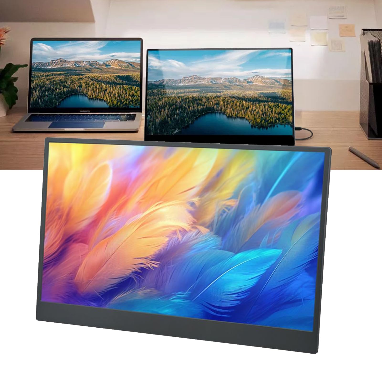 Przenośny Wyświetlacz Dotykowy IPS o Przekątnej 13 Cali, Multimedia HD 1920x1080, 16:9, Przedłużacz Ekranu do Laptopa, Komputerów, Ekran Zewnętrzny do spotkań Biznesowych