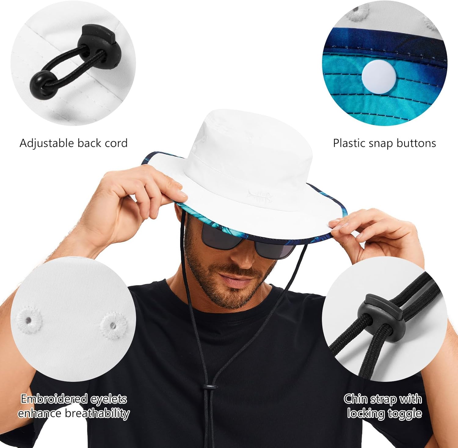 BASSDASH UPF 50+ Patterned Under Brim Foldable Lightweight Bucket Sun Hats for Fishing Hiking Safari Men Women FH18 - Image 6