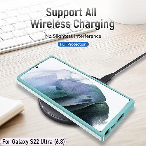 Miniatura 6 de Funda híbrida de doble capa para Galaxy S22 Ultra de 6.8 pulgadas, resistente a los golpes, resistente a los golpes, con 1 soporte magnético para