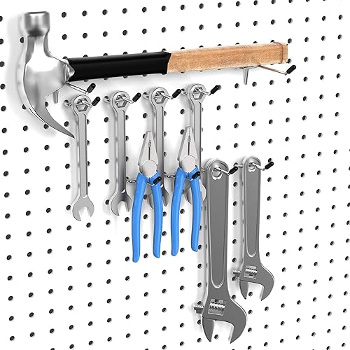 Miniatura 6 de Ganchos de tablero de clavijas, accesorios para tablero de clavijas, para organizar diversas herramientas, 110 piezas, 50 de las cuales son