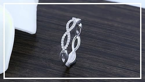 Miniatura 4 de Dazzlingrock Collection Anillo de boda de diamantes redondos de 020 quilates ctw anillo de aniversario para mujer plata de ley