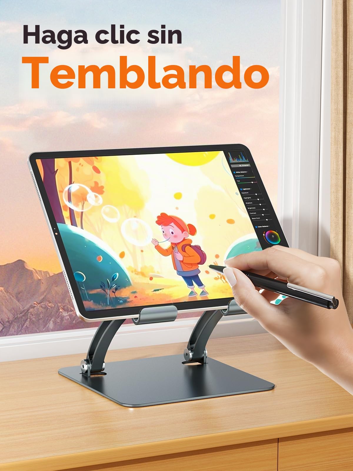 tounee Soporte para Tableta, Soporte de Escritorio de Aluminio Ajustable con Doble Varilla, Compatible con iPads, Tablets Surface, Monitores Portátiles, Kindle y Más (4,7-16,5") (Gris)