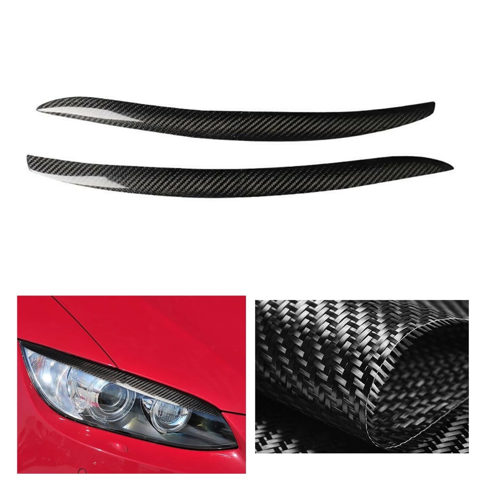 Reflektor z włókna węglowego naklejka na brwi tapicerka lampy przedni reflektor powieka brwi Compatible With serii 3 E92 E93 Coupe 2 drzwi 2006-2012