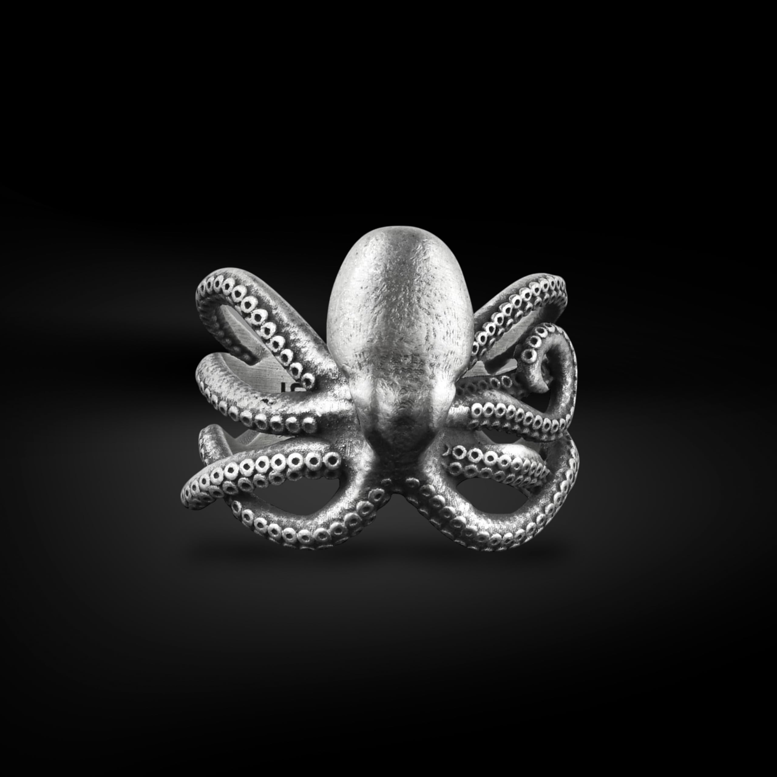 BySilverStone Jewelry Silberring Für Herren – Außergewöhnlicher Oktopus-Ring, Kraken-Ring Aus Oxidiertem Sterlingsilber, Meerestier-Ring Für Freund, Ozean-Ring Für Ehemann,