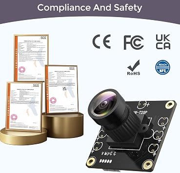 720P USB 2.0 UVC Camera with 120 DFOV for Raspberry Pi, Jetson Nano, Embedded Hardware - Support Windows, Linux, Mac OS, Android