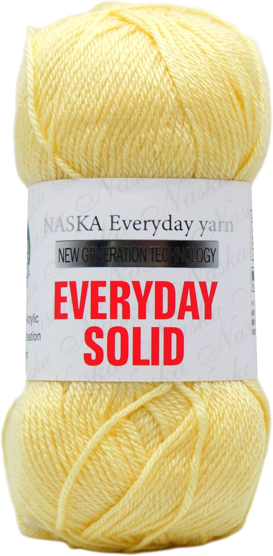 NASKA N-53 Hand Knitting Yarn, Everyday Solid, Medium Thick, COL. 113, Cream Type, Approx. 3.5 oz (100 g)
