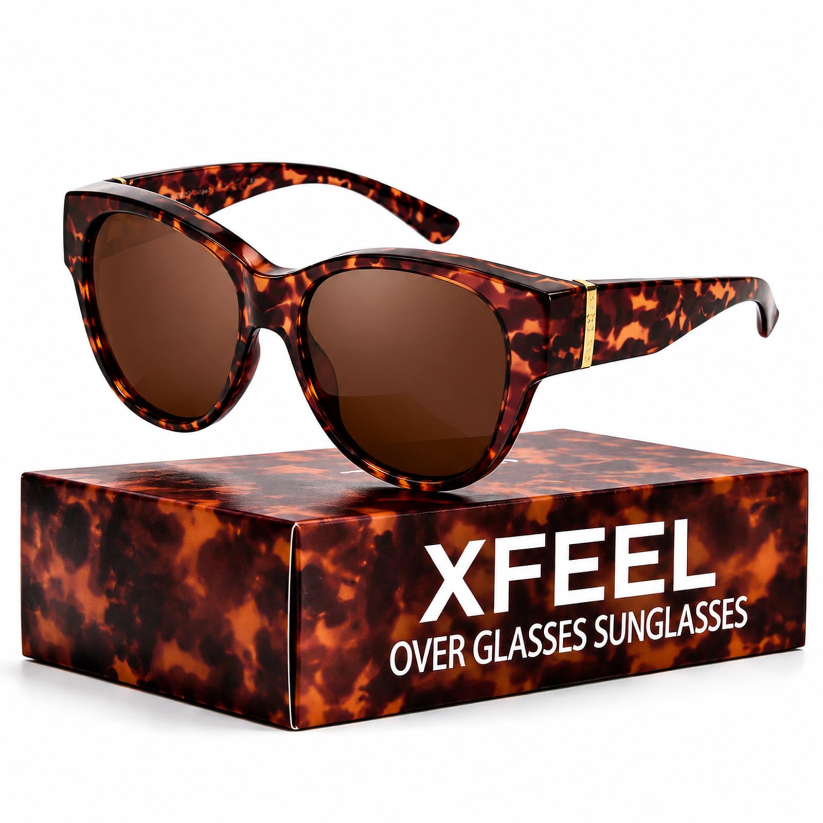 Xfeel Polarized Over Glasses Sunglasses for Women Fitover Sun Glasses | Sunglasses that Fit Over Glasses, UV400 Protection, Outdoor Driving Shades, Over Reading/Prescription Glasses Sunglasses