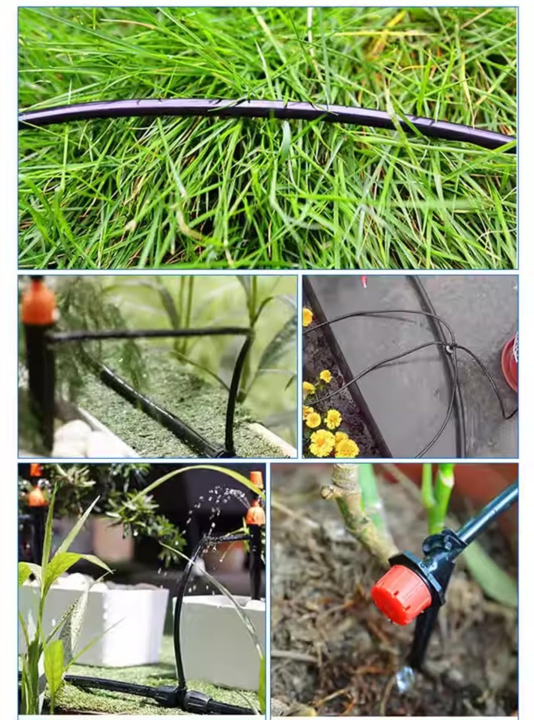 Manguera de riego, tubos de riego de micro chorro de 10M 8/11 mm, tuberia riego por goteo sistemas de riego de tubería de PVC por goteo para jardín